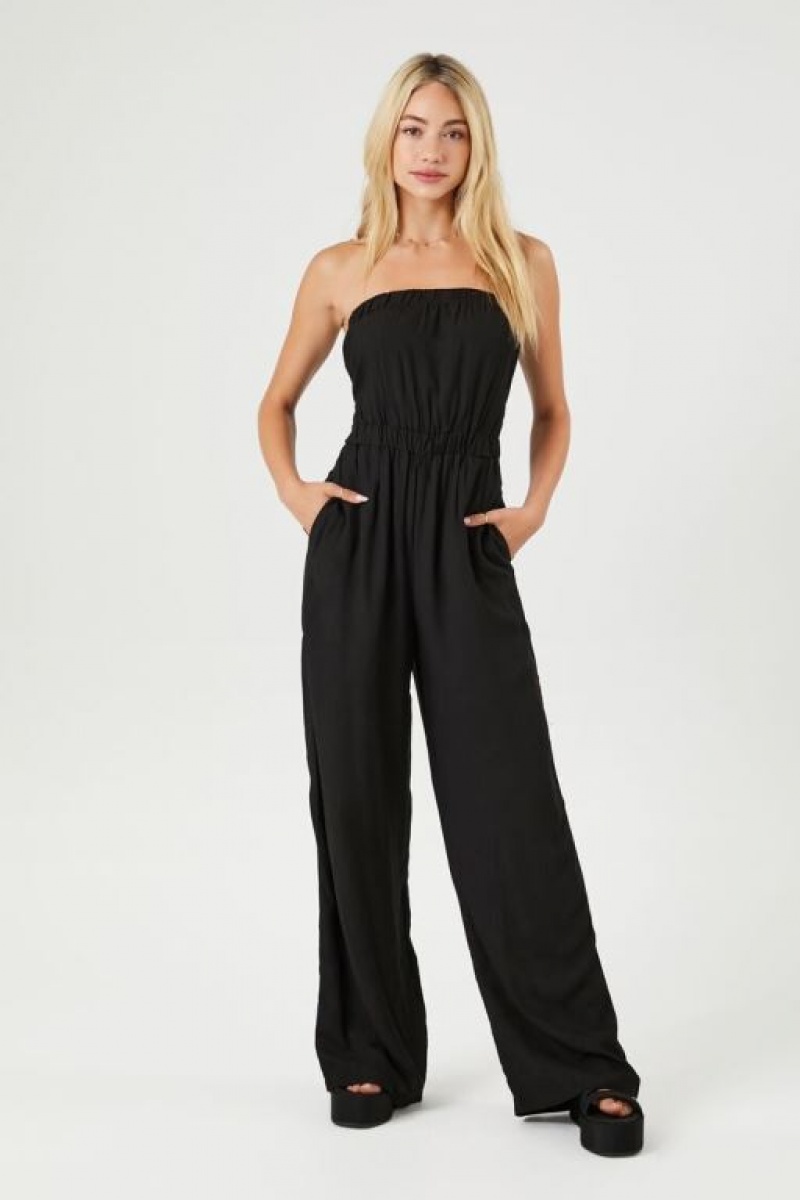 Jumpsuits Forever 21 Strapless Directo Leg Jumpsuit Mujer Negras | 3AjxCHPTSTH