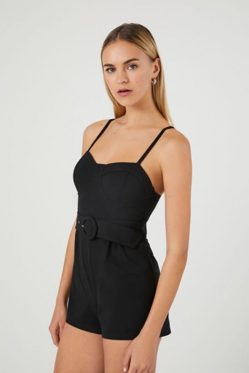 Jumpsuits Forever 21 Sweetheart Cami Romper Mujer Negras | Evj5u73ypNa