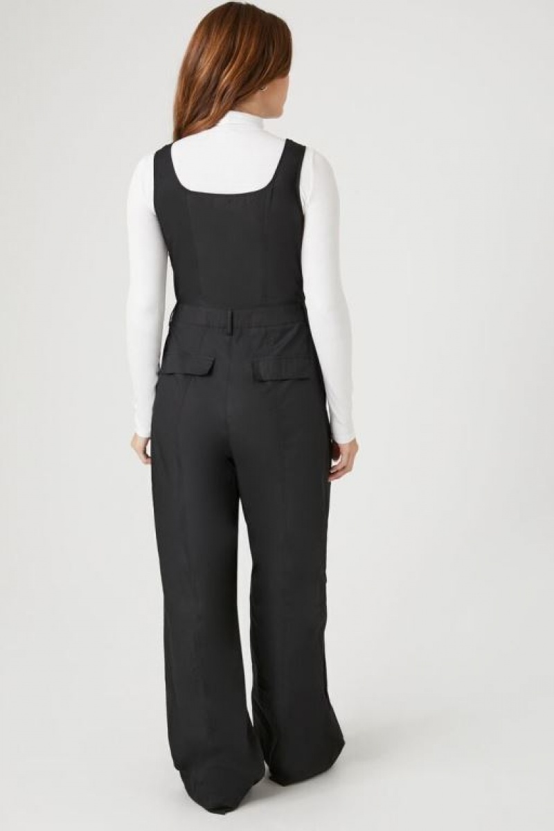 Jumpsuits Forever 21 Utility Cargo Jumpsuit Mujer Negras | u9VmcUayL7m