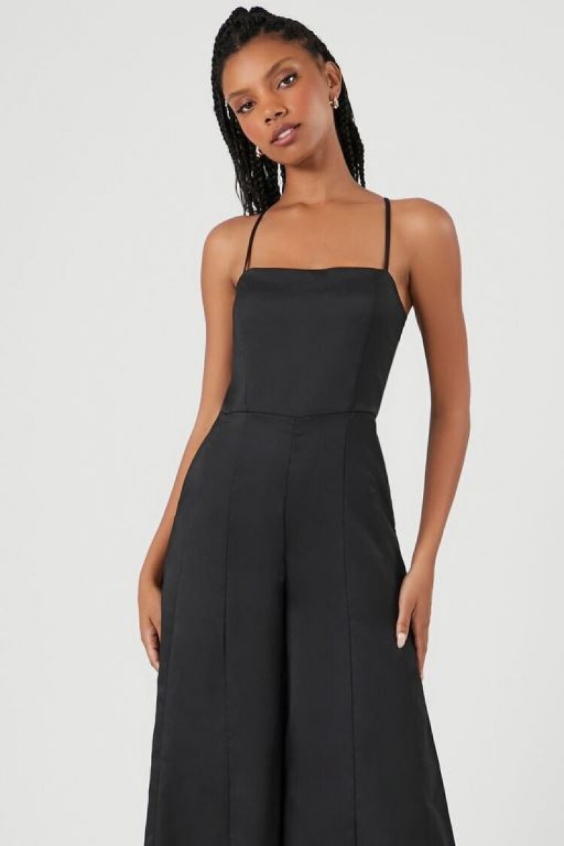 Jumpsuits Forever 21 Wide Leg Cami Jumpsuit Mujer Negras | ZcjvbKxYwO8