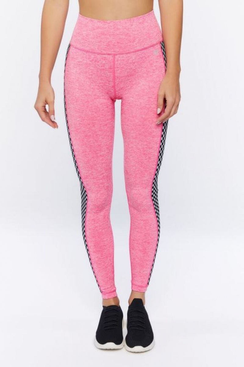 Leggins Forever 21 Active Checkered Trim Mujer Rosas | ZVxhMuiZ5hM