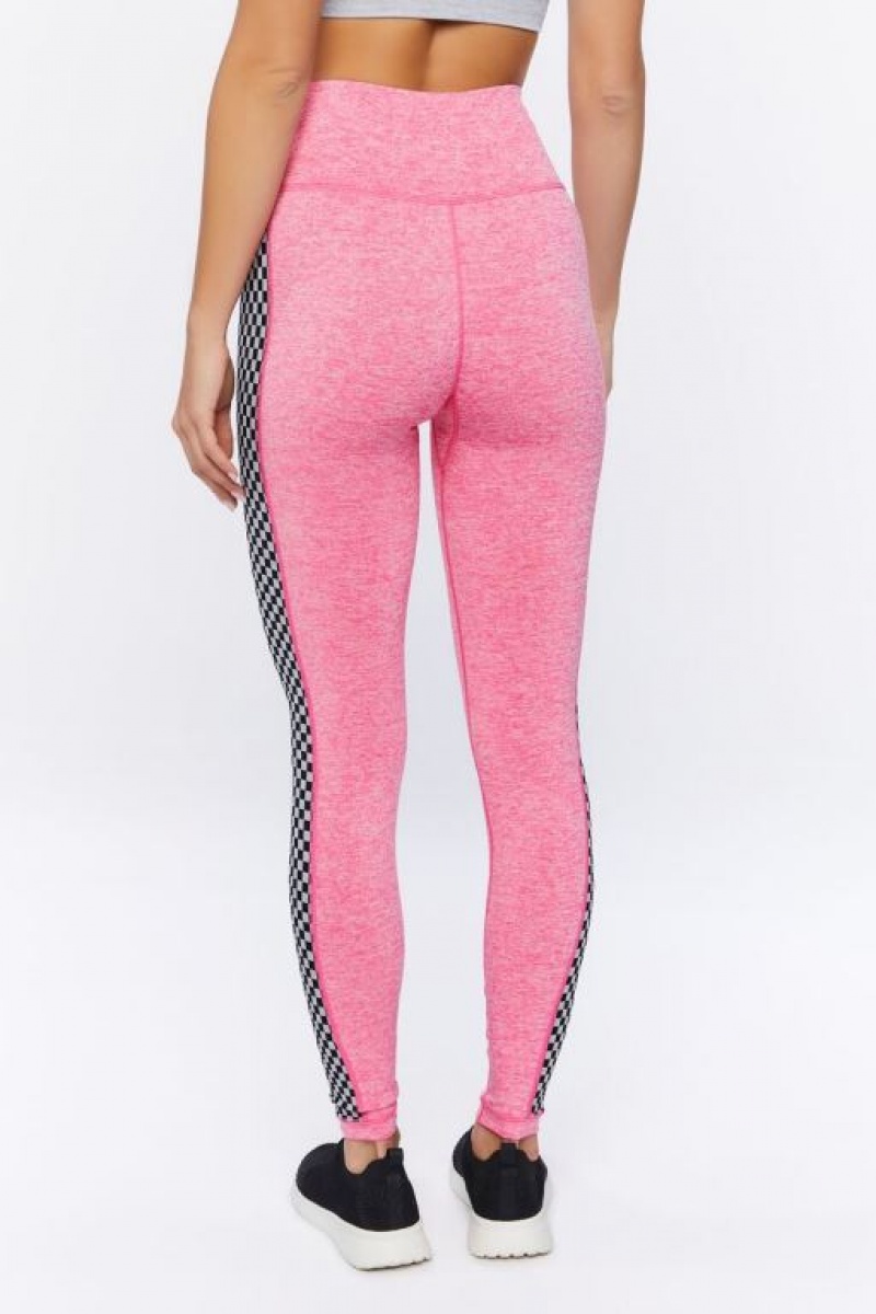 Leggins Forever 21 Active Checkered Trim Mujer Rosas | ZVxhMuiZ5hM