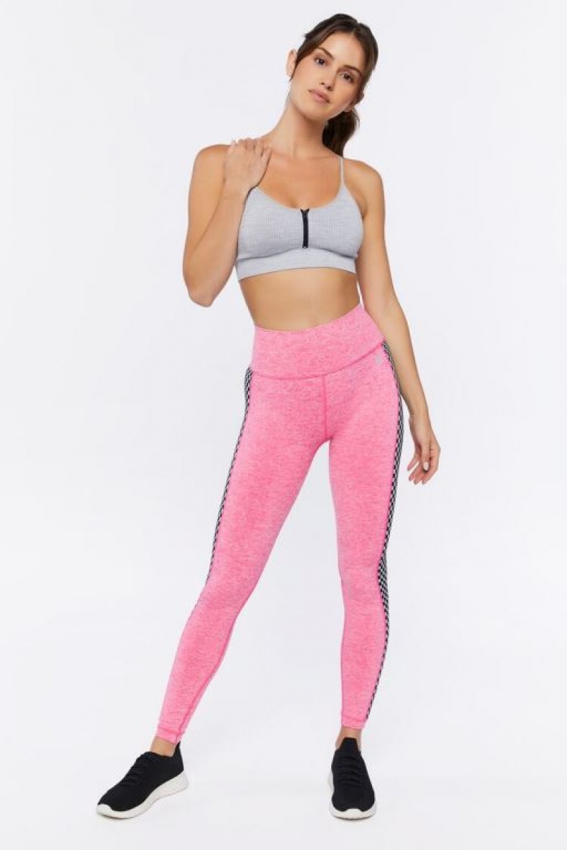 Leggins Forever 21 Active Checkered Trim Mujer Rosas | ZVxhMuiZ5hM