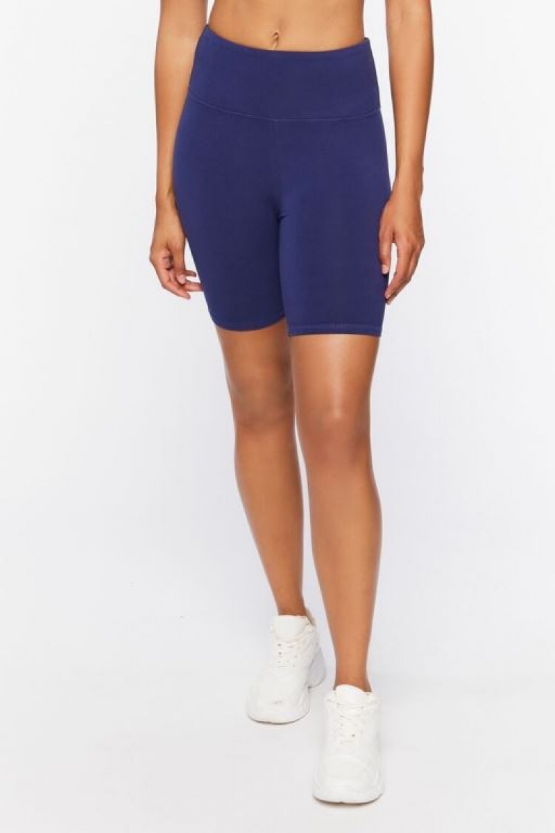 Leggins Forever 21 Active Cotton Blend Biker Mujer Azul Marino | VHYcJVqzglj