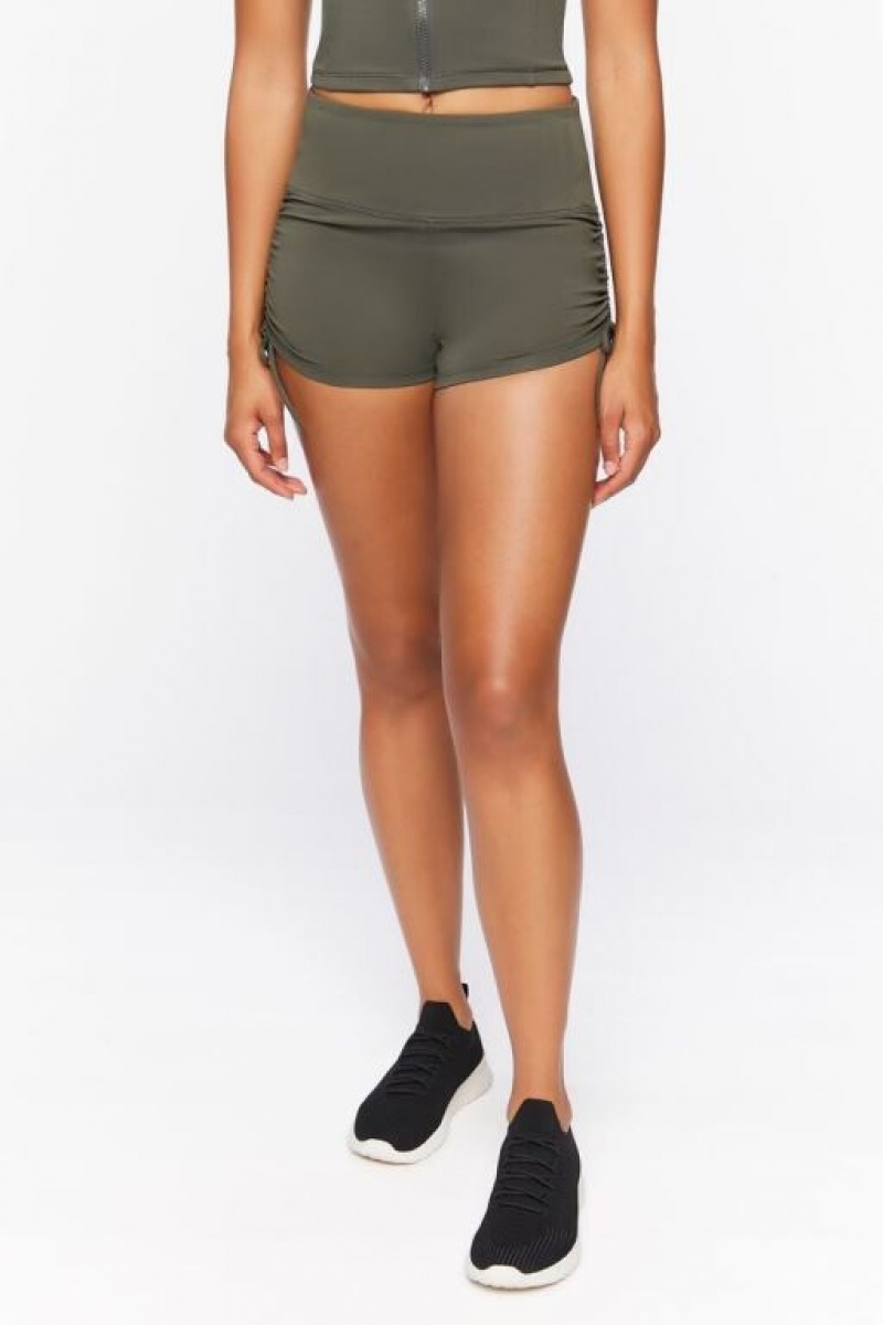 Leggins Forever 21 Active Drawstring Biker Mujer Gris Verde | MxAzw6k4g3b