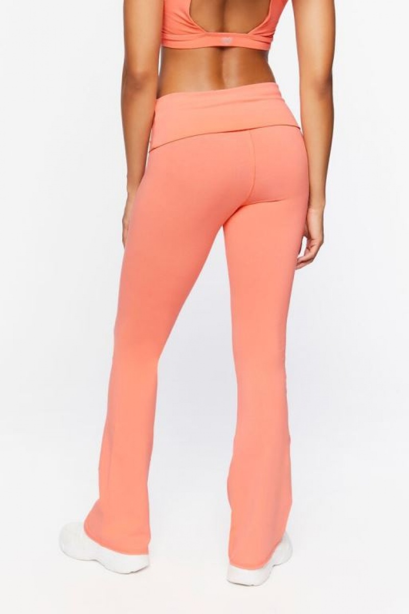 Leggins Forever 21 Active Foldover Flare Mujer Salmon | 21WZLq2N5xY