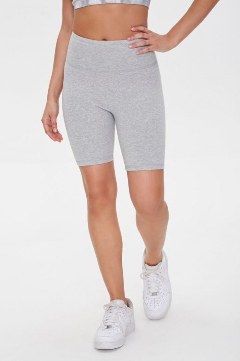 Leggins Forever 21 Active Heathered Biker Mujer Gris | O2c75v0b4f2