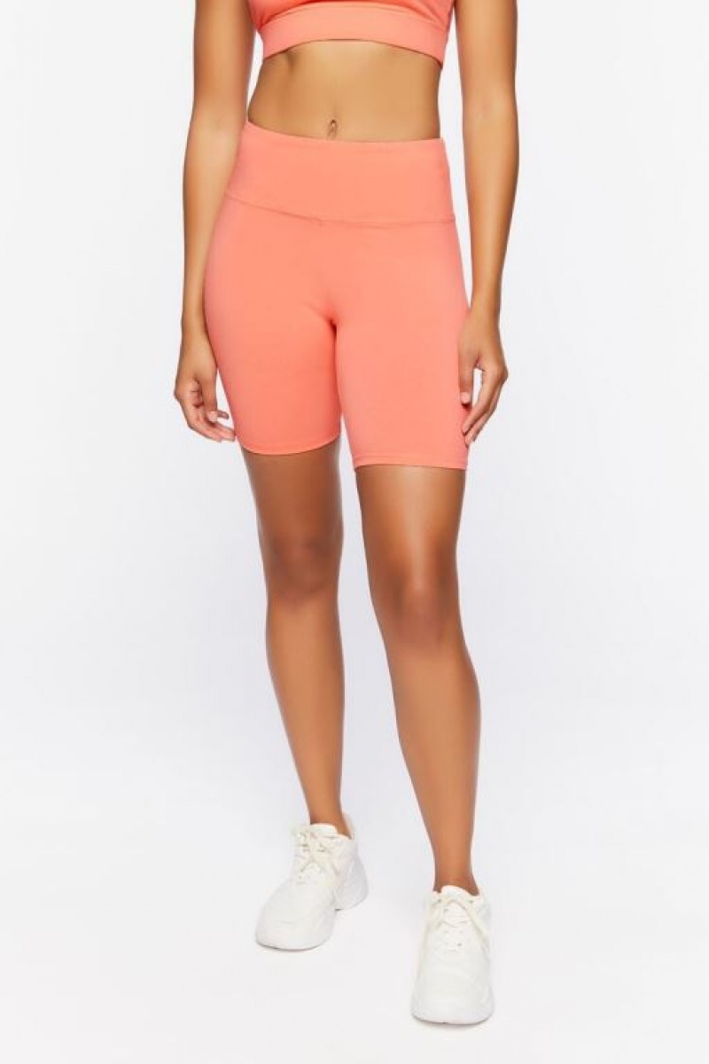 Leggins Forever 21 Active High Rise Biker Mujer Salmon | cKBTDGbHGbT