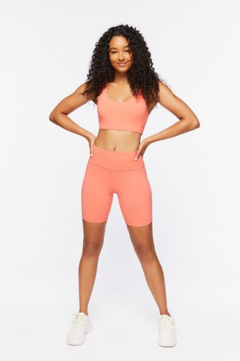 Leggins Forever 21 Active High Rise Biker Mujer Salmon | cKBTDGbHGbT