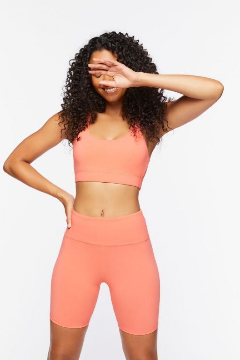 Leggins Forever 21 Active High Rise Biker Mujer Salmon | cKBTDGbHGbT