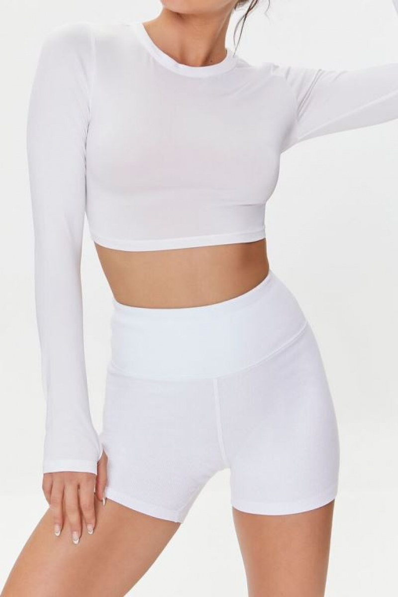 Leggins Forever 21 Active High Rise Biker Mujer Blancas | k4VbV8CmunQ