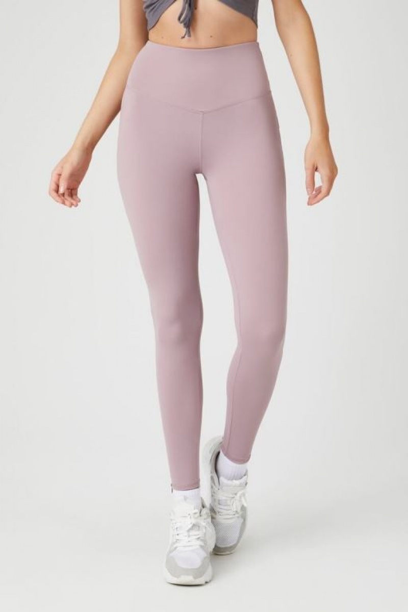 Leggins Forever 21 Active High Rise Zippered Mujer Moradas | 9QssnMzor1V