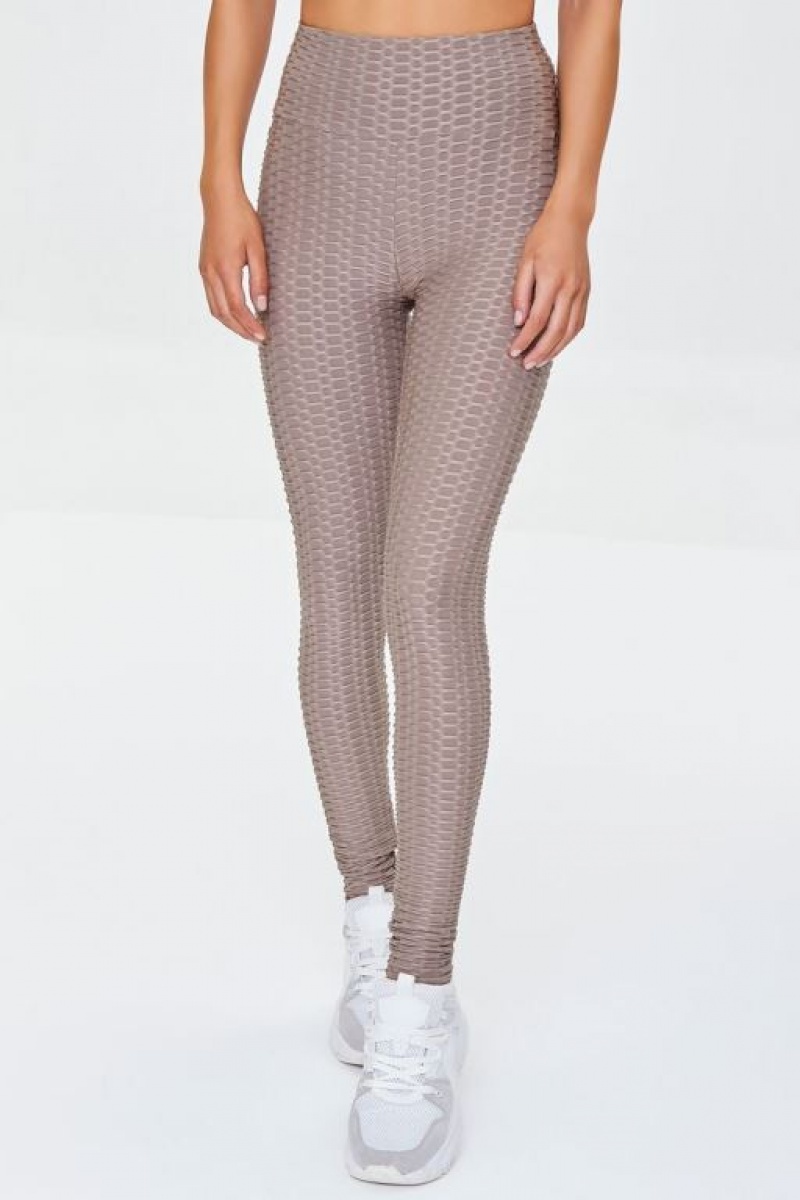 Leggins Forever 21 Active Honeycomb Mujer Gris Marrones | uZXSPw91d1j