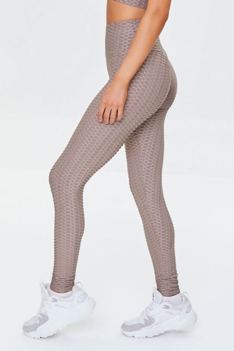 Leggins Forever 21 Active Honeycomb Mujer Gris Marrones | uZXSPw91d1j