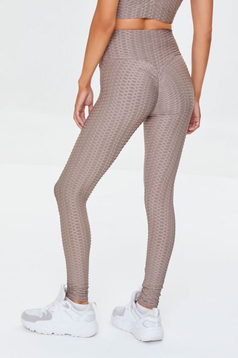 Leggins Forever 21 Active Honeycomb Mujer Gris Marrones | uZXSPw91d1j