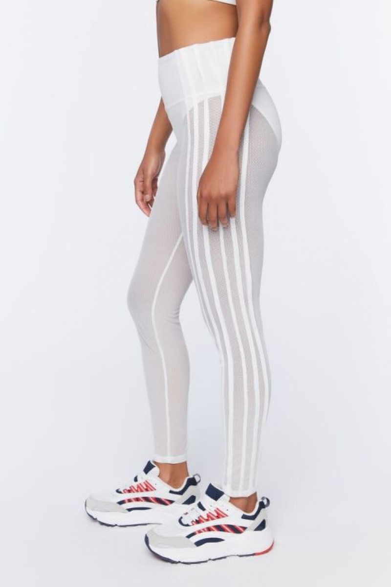 Leggins Forever 21 Active Mesh Mujer Blancas | Hg1QSk6eBaQ