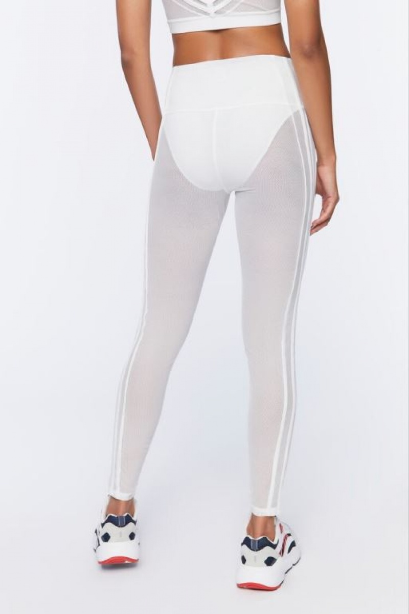 Leggins Forever 21 Active Mesh Mujer Blancas | Hg1QSk6eBaQ