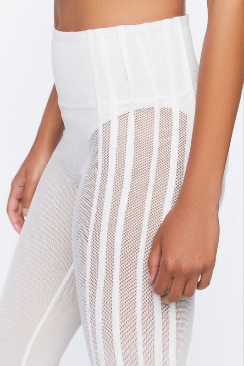 Leggins Forever 21 Active Mesh Mujer Blancas | Hg1QSk6eBaQ