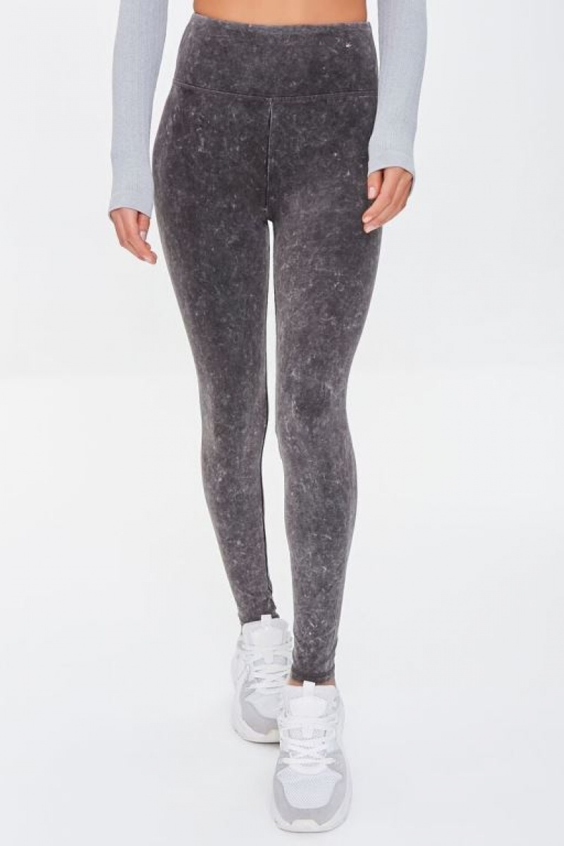 Leggins Forever 21 Active Mineral Wash Mujer Gris | 61Bh9cyahmr