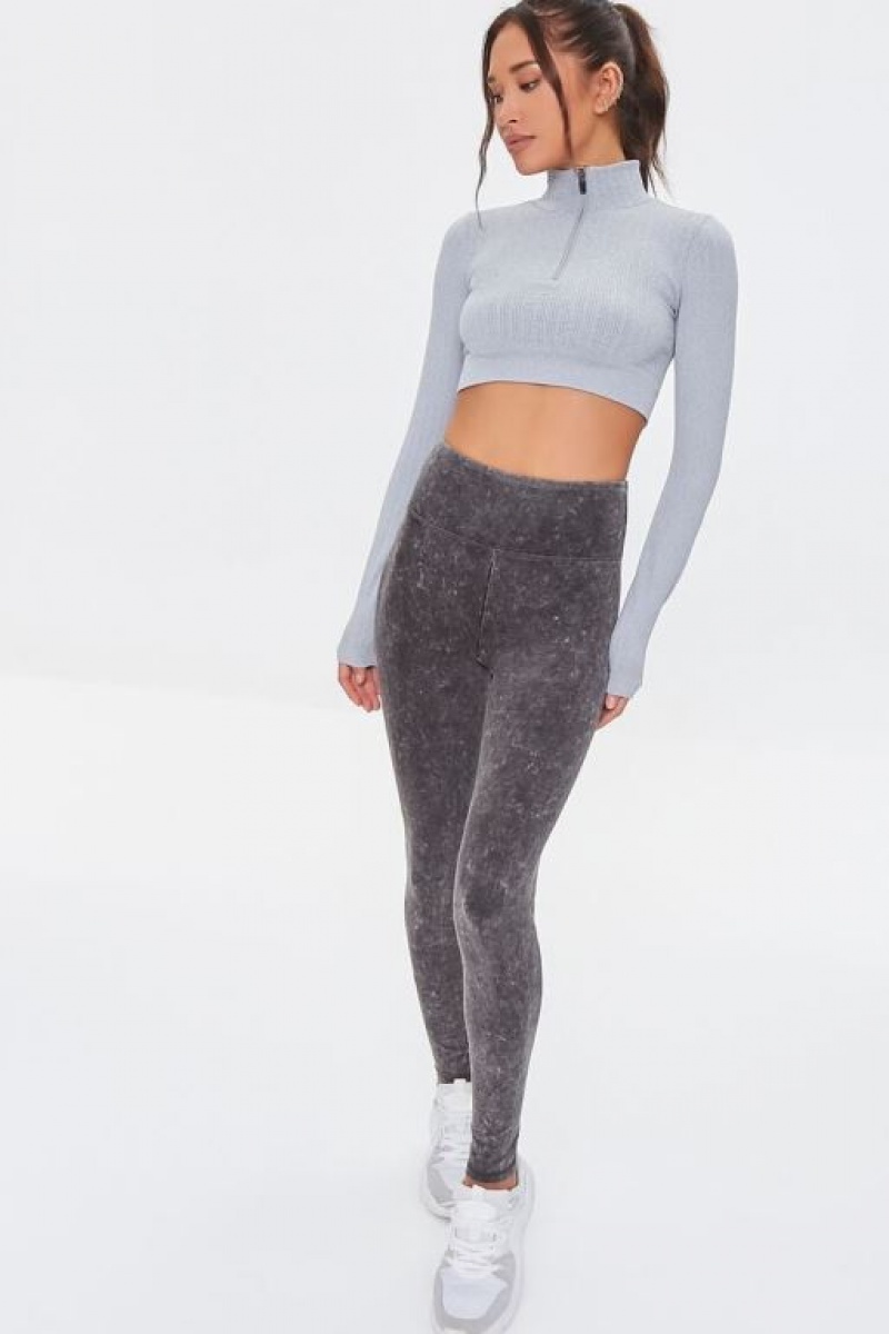 Leggins Forever 21 Active Mineral Wash Mujer Gris | 61Bh9cyahmr