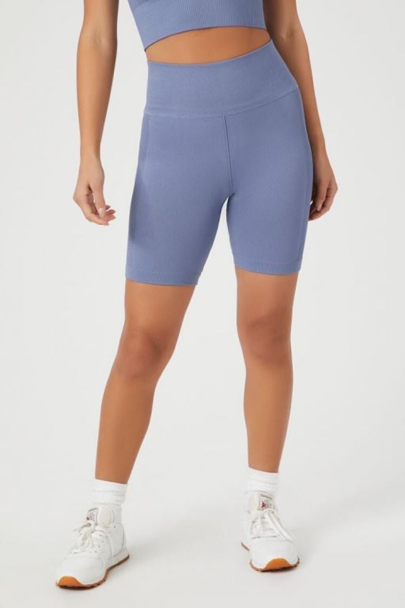 Leggins Forever 21 Active Seamless Biker Mujer Azules | yPsHv5oZksL