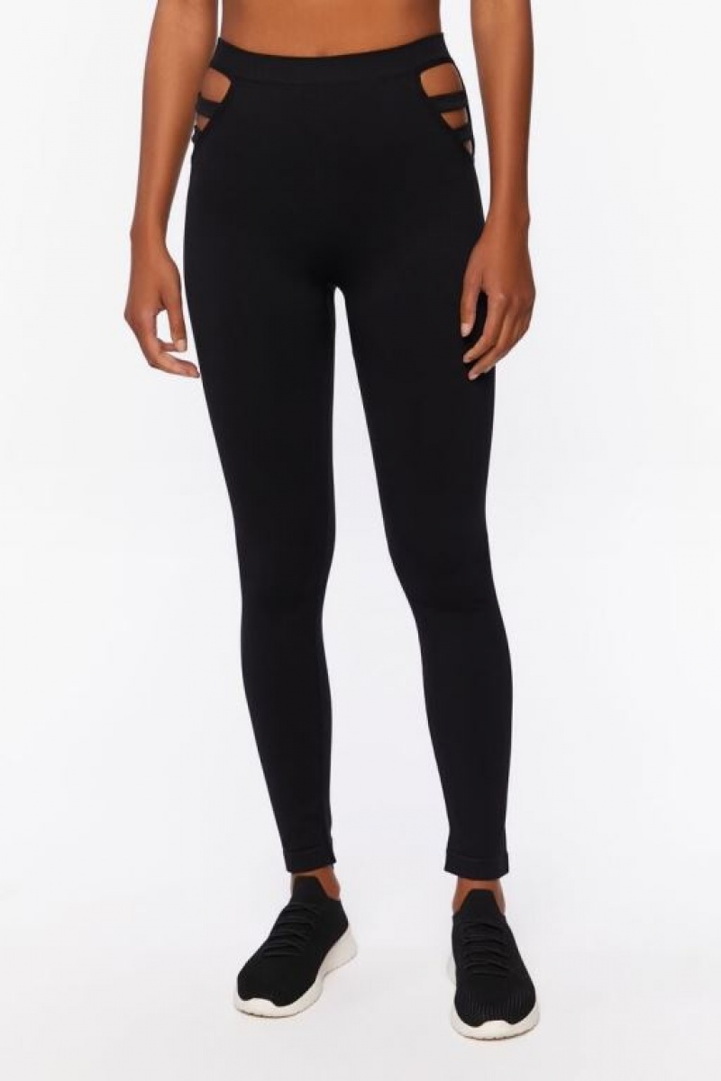 Leggins Forever 21 Active Seamless Cutout Mujer Negras | CxvlXLLZIwy