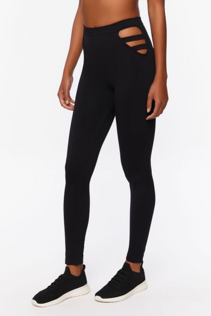 Leggins Forever 21 Active Seamless Cutout Mujer Negras | CxvlXLLZIwy