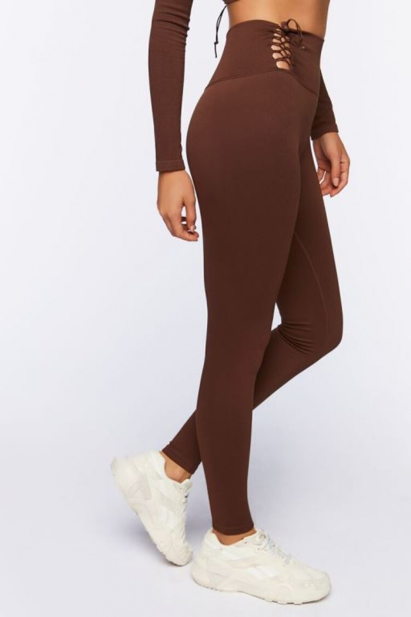 Leggins Forever 21 Active Seamless Cutout Mujer Cafe | qxqYxLu0kG5