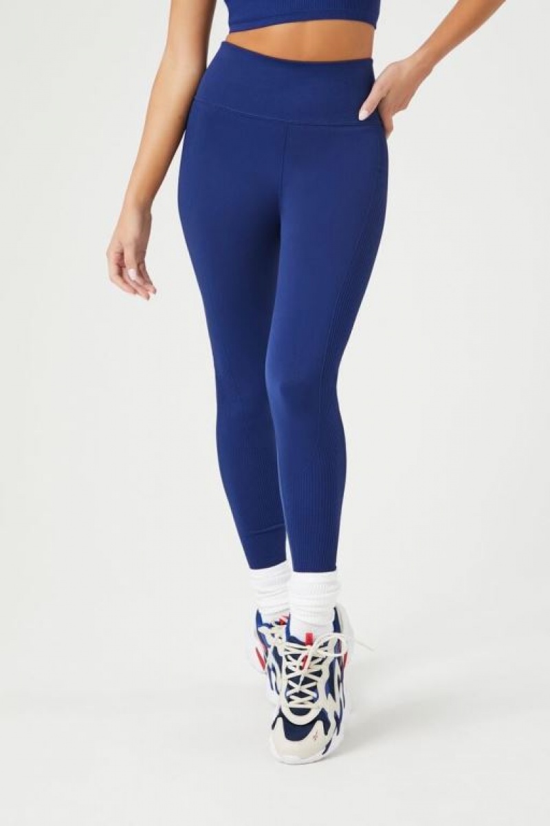 Leggins Forever 21 Active Seamless High Rise Mujer Azul Marino | S7NzEdIGvj5