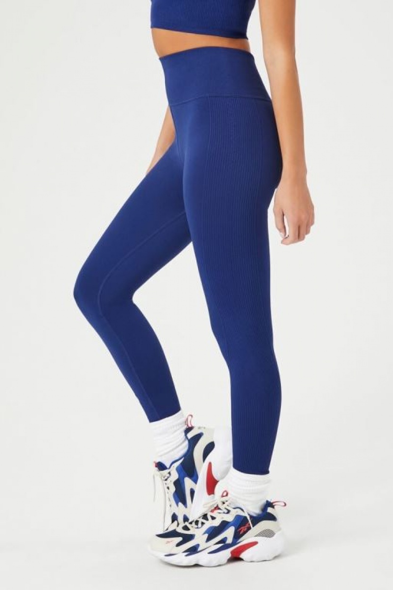 Leggins Forever 21 Active Seamless High Rise Mujer Azul Marino | S7NzEdIGvj5