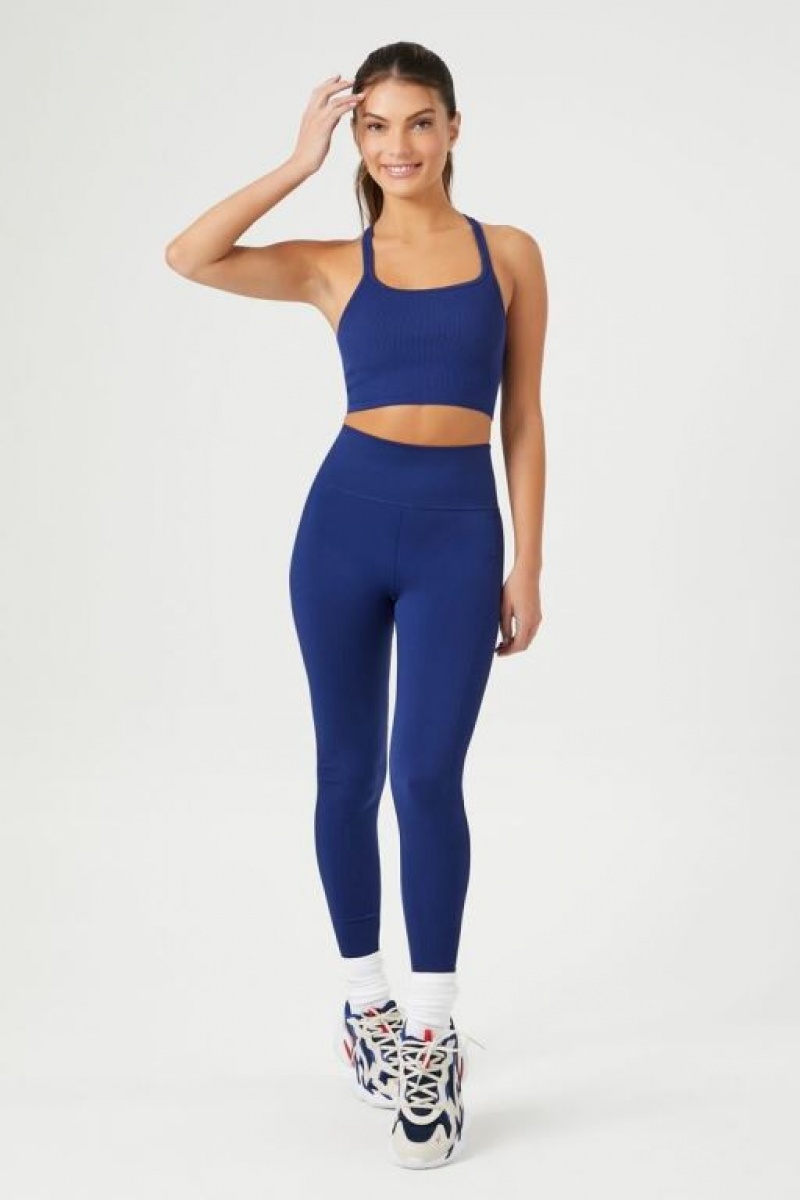 Leggins Forever 21 Active Seamless High Rise Mujer Azul Marino | S7NzEdIGvj5