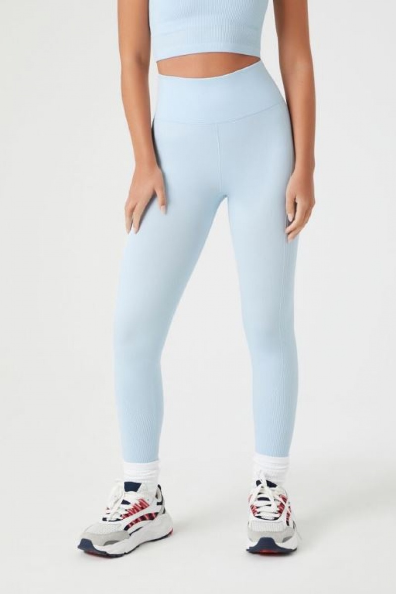 Leggins Forever 21 Active Seamless High Rise Mujer Azules Claro | 7MIrYHNz7pI