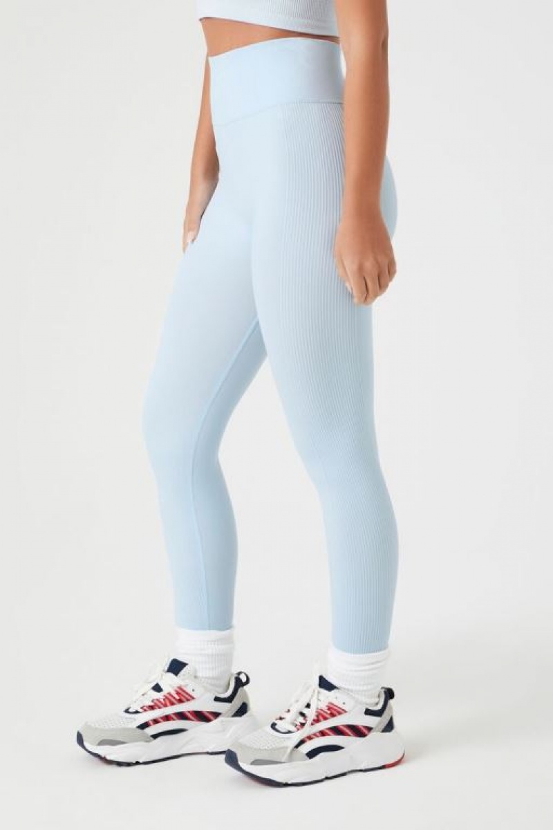 Leggins Forever 21 Active Seamless High Rise Mujer Azules Claro | 7MIrYHNz7pI