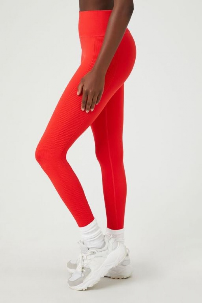 Leggins Forever 21 Active Seamless High Rise Mujer Rojas | jUAqQuBfHWs