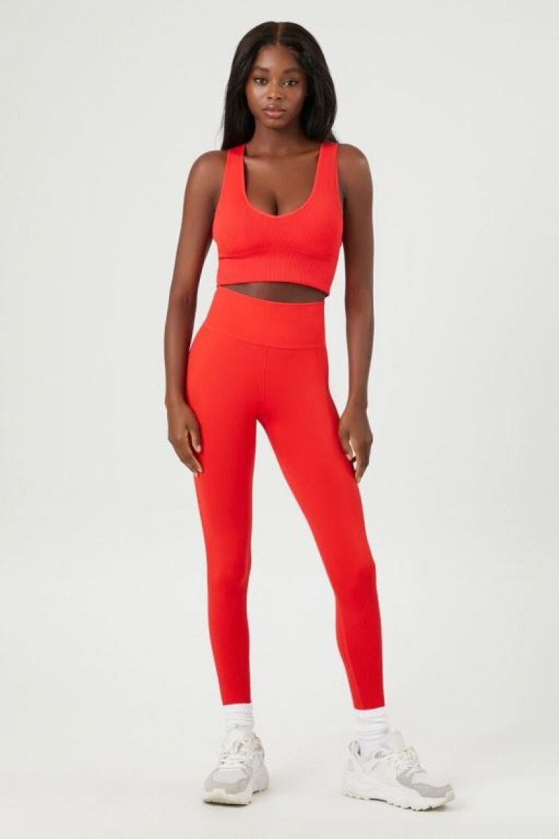 Leggins Forever 21 Active Seamless High Rise Mujer Rojas | jUAqQuBfHWs