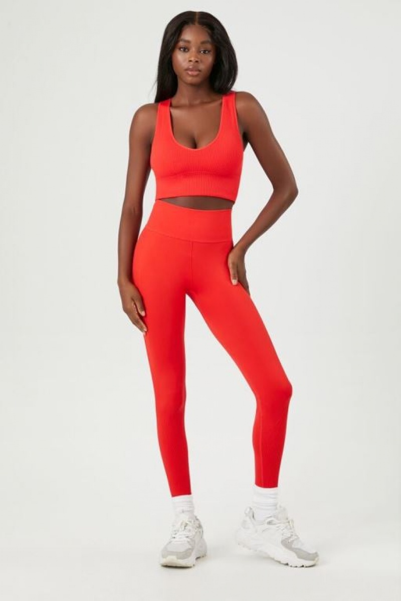 Leggins Forever 21 Active Seamless High Rise Mujer Rojas | jUAqQuBfHWs