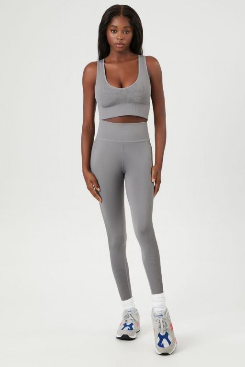 Leggins Forever 21 Active Seamless High Rise Mujer Gris Oscuro | Eb7zkquRBs6