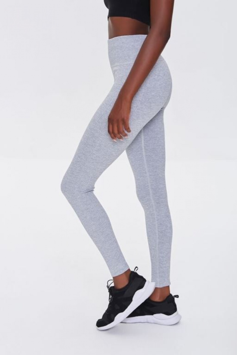 Leggins Forever 21 Active Seamless High Rise Mujer Gris | qE1YCEnkKOu