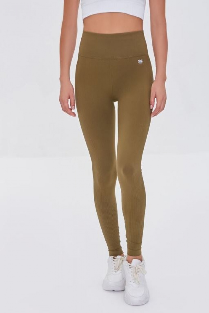 Leggins Forever 21 Active Seamless High Rise Mujer Verde Oliva | VOQkVt2lYn9