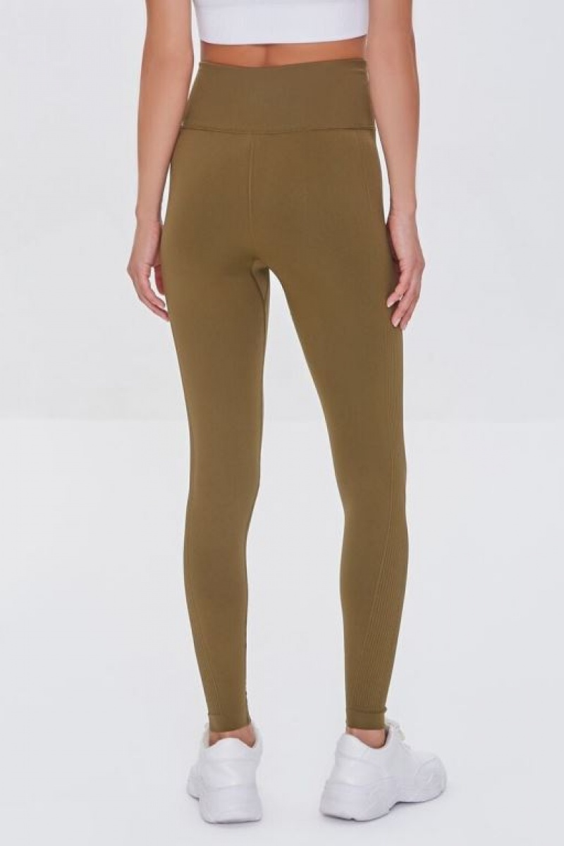 Leggins Forever 21 Active Seamless High Rise Mujer Verde Oliva | VOQkVt2lYn9