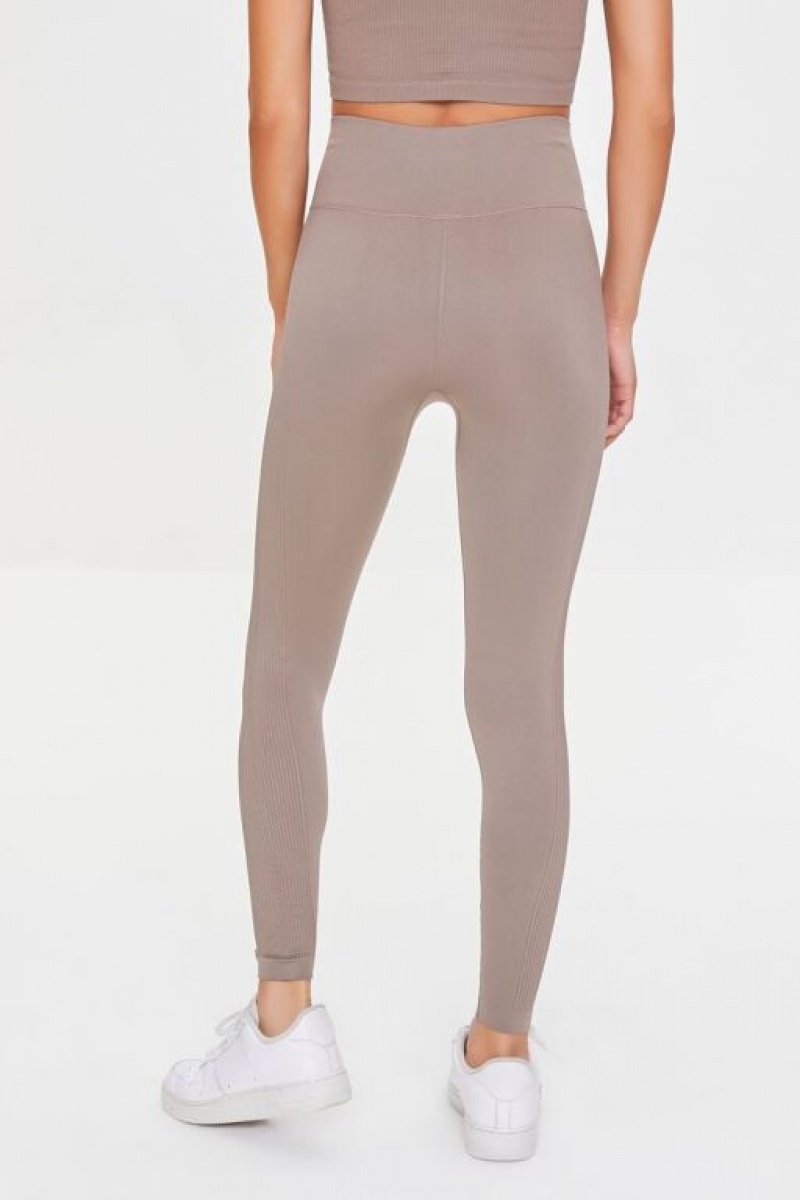 Leggins Forever 21 Active Seamless High Rise Mujer Gris Marrones | RarHMt5Aw6Q