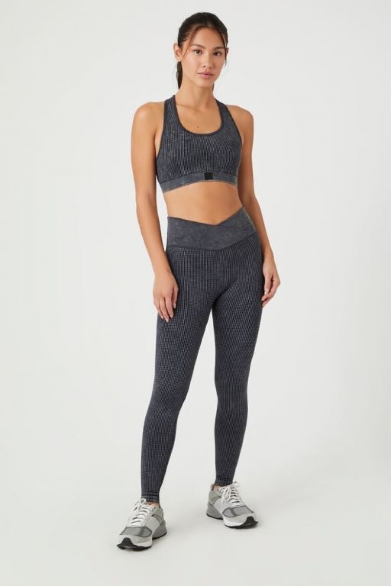 Leggins Forever 21 Active Seamless Surplice Mujer Negras | XqNFTbyyP8A