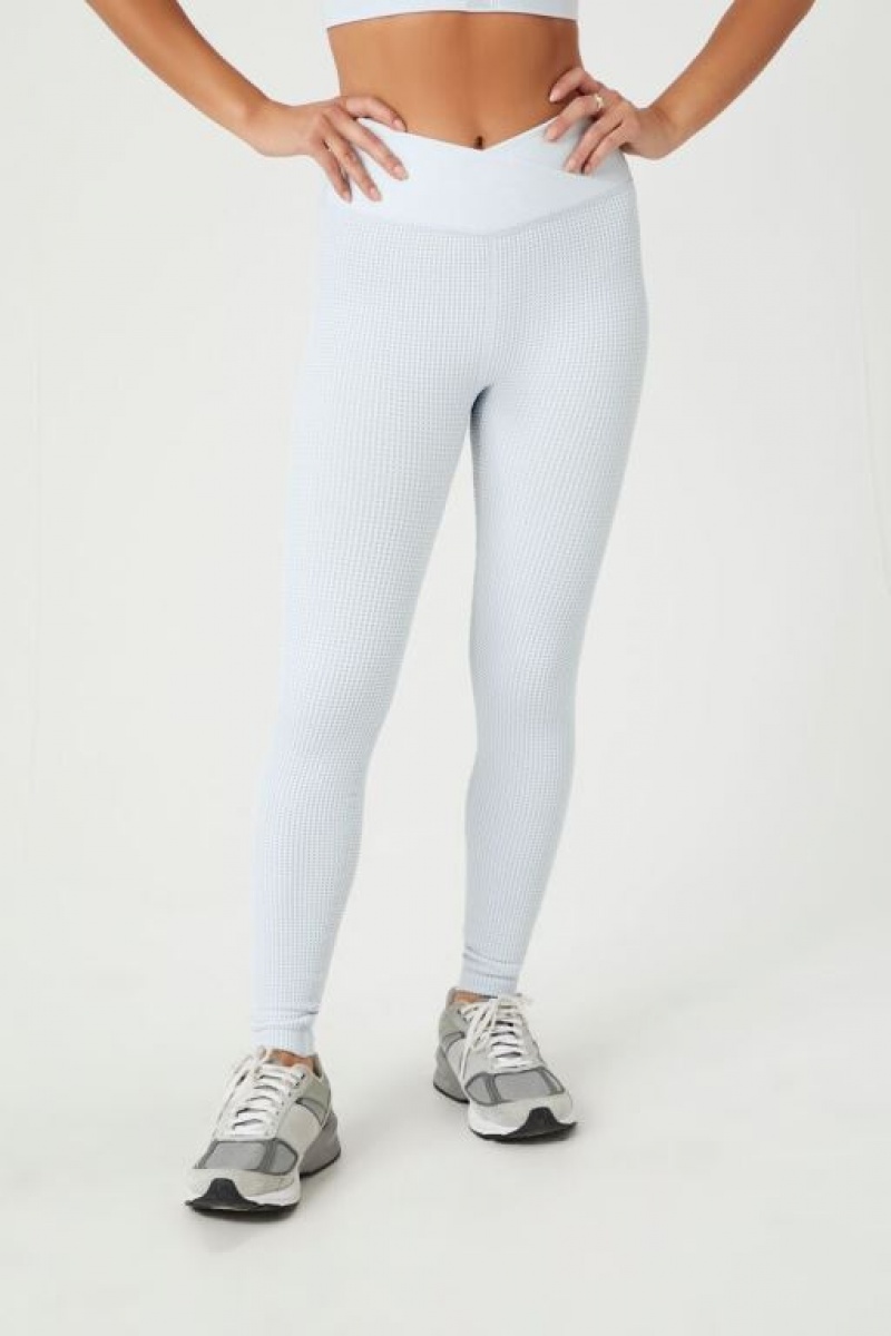 Leggins Forever 21 Active Seamless Surplice Mujer Azules Claro | qAzCRVhyVjx