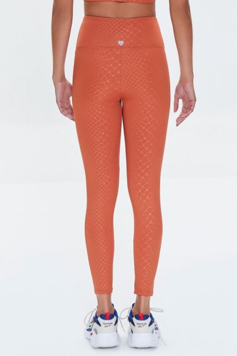 Leggins Forever 21 Active Snake Print Mujer Auburn/Auburn | QnRatwQ8TTY