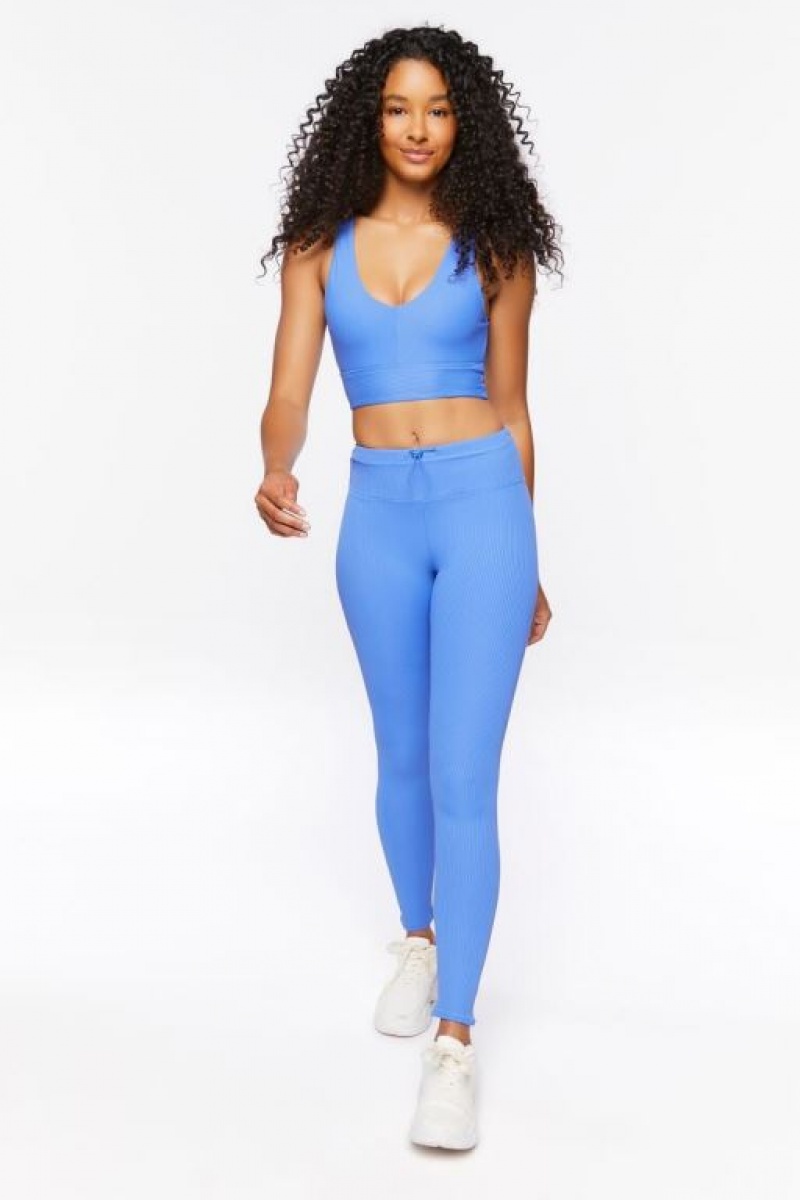 Leggins Forever 21 Active Toggle Drawstring Mujer Azul Real | h3KO3bvnr9X