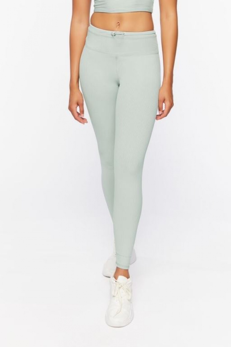 Leggins Forever 21 Active Toggle Drawstring Mujer Gris | yft4LbssbJN