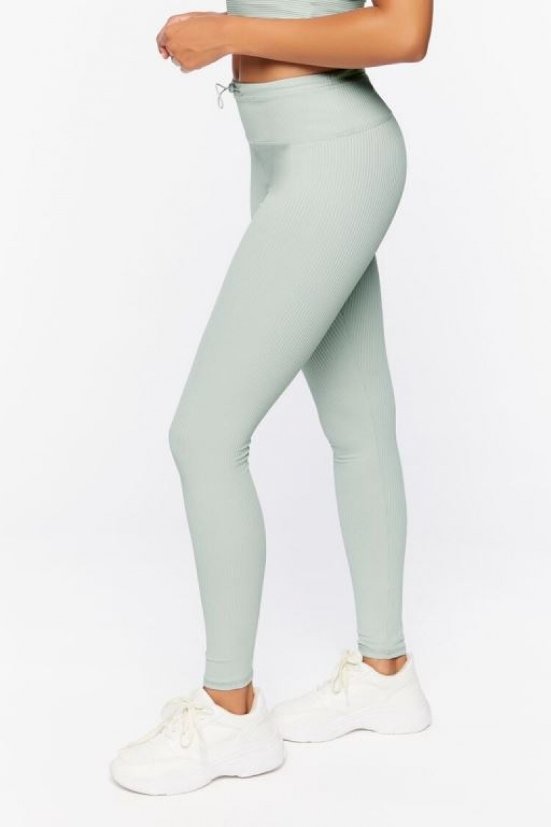 Leggins Forever 21 Active Toggle Drawstring Mujer Gris | yft4LbssbJN