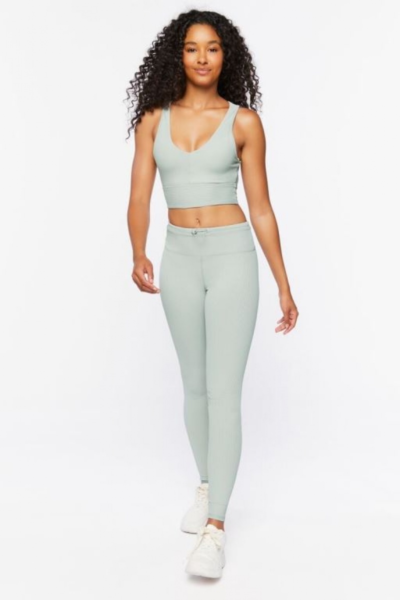 Leggins Forever 21 Active Toggle Drawstring Mujer Gris | yft4LbssbJN