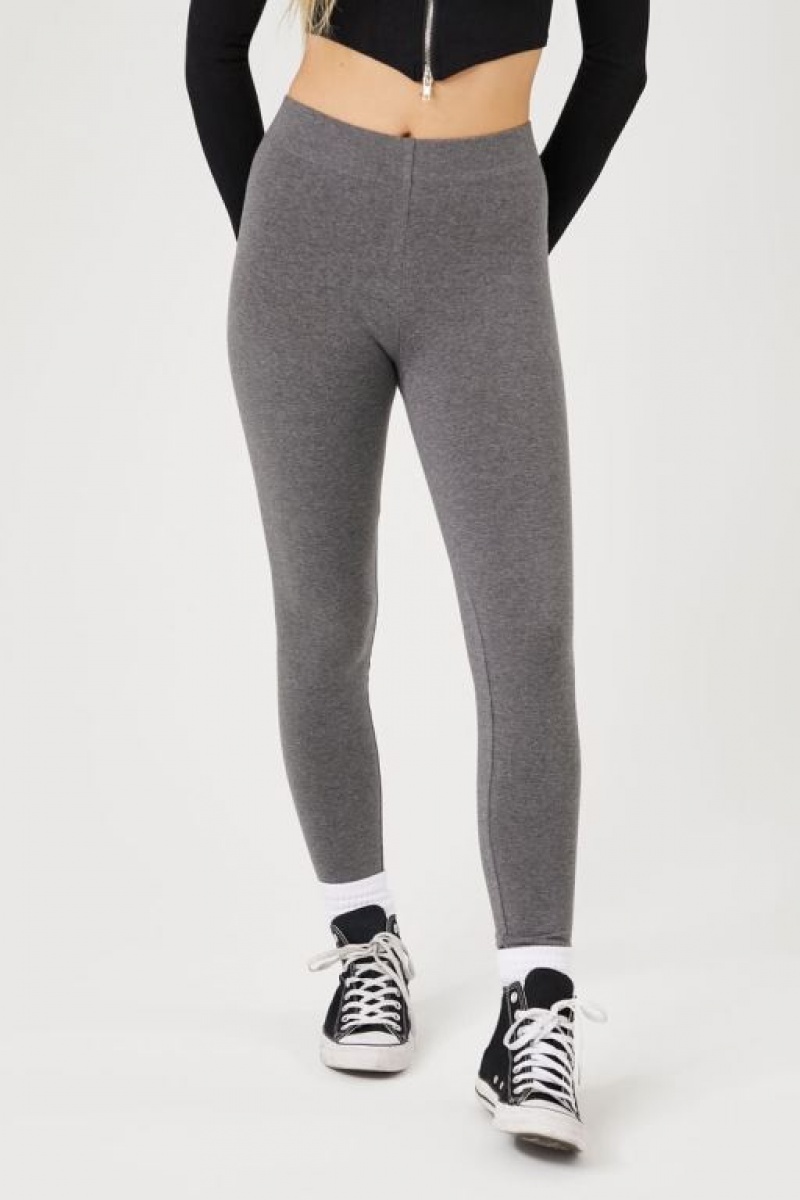 Leggins Forever 21 Basic High Rise Mujer Gris | g4L8qmNXxZs