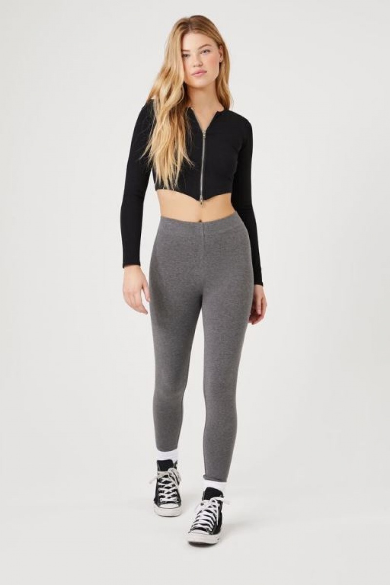 Leggins Forever 21 Basic High Rise Mujer Gris | g4L8qmNXxZs